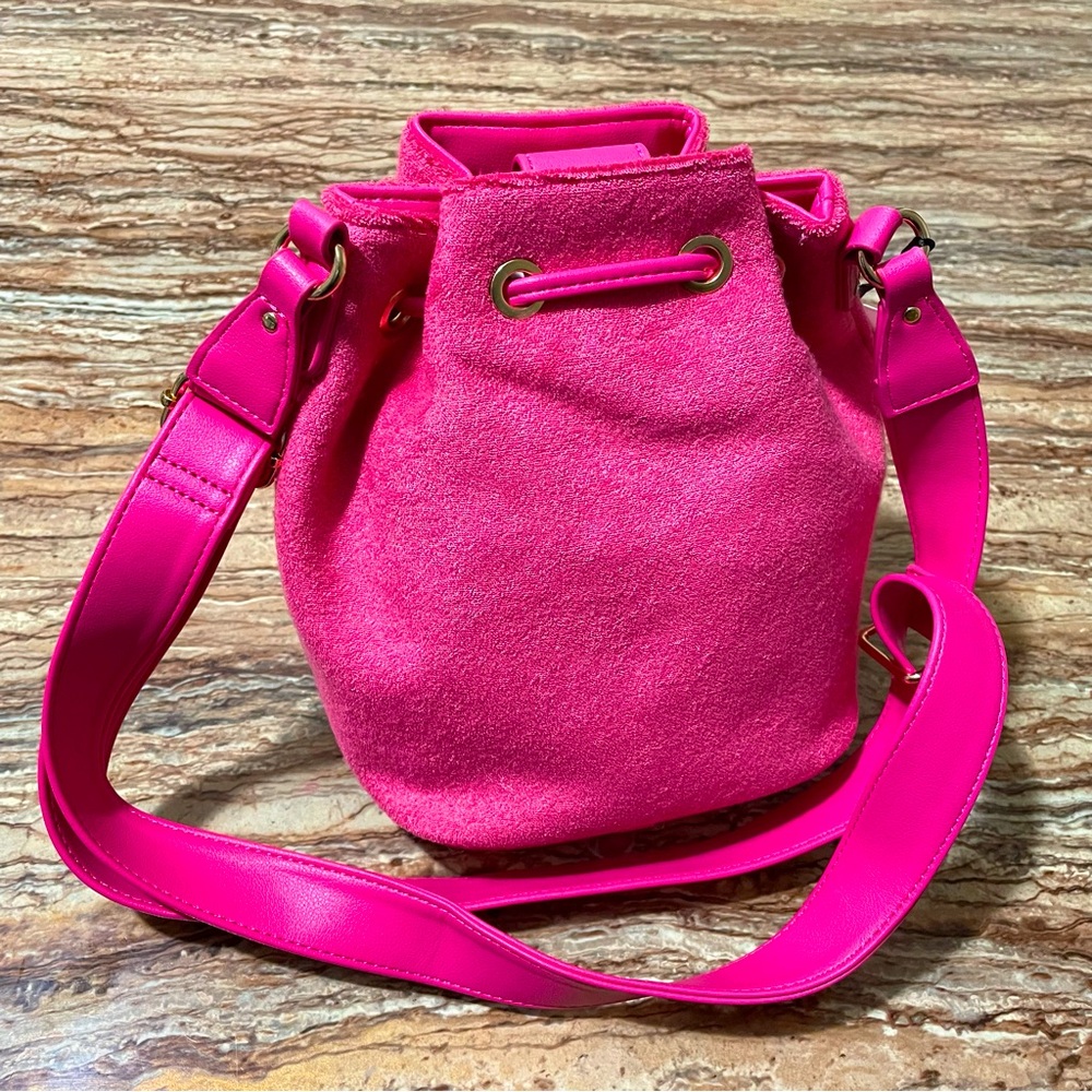 Juicy Couture Pink Flash Juicy Bucket Bag Pink Terry Cloth - Picture 3 of 4